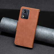 Motorola Moto E13 Hoesje - MobyDefend Wallet Book Case Met Koord - Bruin