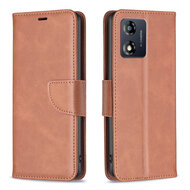 Motorola Moto E13 Hoesje - MobyDefend Wallet Book Case Met Koord - Bruin