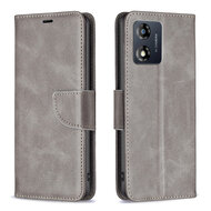 Motorola Moto E13 Hoesje - MobyDefend Wallet Book Case Met Koord - Grijs