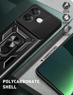 Oppo A60 5G  / Oppo A40 / Oppo A40m Hoesje - MobyDefend Pantsercase Met Draaibare Ring - Zwart