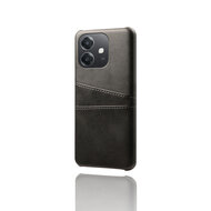 Oppo A60 5G  / Oppo A40 / Oppo A40m Hoesje - MobyDefend Lederen Backcover Met Vakjes Voor Pasjes - Zwart