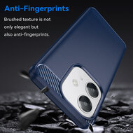 Oppo A60 5G  / Oppo A40 / Oppo A40m Hoesje - MobyDefend TPU Backcover - Geborstelde Metaal &amp; Carbon-Look - Zwart
