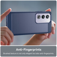 Oppo A80 5G Hoesje - MobyDefend TPU Backcover - Geborstelde Metaal &amp; Carbon-Look - Zwart