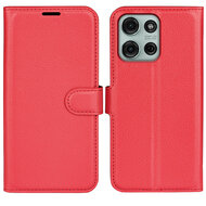 Motorola Moto G75 Hoesje - MobyDefend Kunstleren Wallet Book Case (Sluiting Voorkant) - Rood
