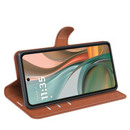 Motorola Moto G75 Hoesje - MobyDefend Kunstleren Wallet Book Case (Sluiting Voorkant) - Bruin