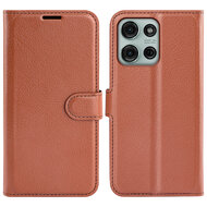 Motorola Moto G75 Hoesje - MobyDefend Kunstleren Wallet Book Case (Sluiting Voorkant) - Bruin