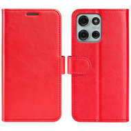Motorola Moto G75 Hoesje - MobyDefend Wallet Book Case (Sluiting Achterkant) - Rood