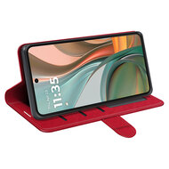 Motorola Moto G75 Hoesje - MobyDefend Wallet Book Case (Sluiting Achterkant) - Rood