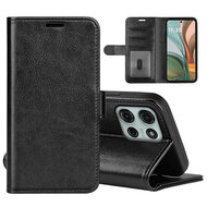 Motorola Moto G75 Hoesje - MobyDefend Wallet Book Case (Sluiting Achterkant) - Zwart