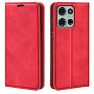 Motorola Moto G75 Hoesje - MobyDefend Luxe Wallet Bookcase (Magnetische Sluiting) - Rood