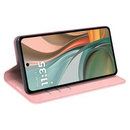 Motorola Moto G75 Hoesje - MobyDefend Luxe Wallet Bookcase (Magnetische Sluiting) - Roze