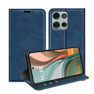 Motorola Moto G75 Hoesje - MobyDefend Luxe Wallet Bookcase (Magnetische Sluiting) - Blauw