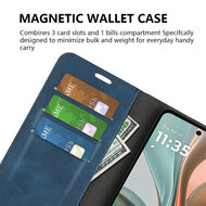 Motorola Moto G75 Hoesje - MobyDefend Luxe Wallet Bookcase (Magnetische Sluiting) - Zwart