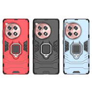 OnePlus 12R Hoesje - MobyDefend Dubbelgelaagde Pantsercase Met Standaard - Blauw