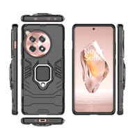 OnePlus 12R Hoesje - MobyDefend Dubbelgelaagde Pantsercase Met Standaard - Zwart