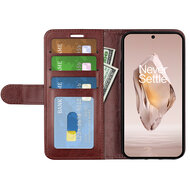 OnePlus 12R Hoesje - MobyDefend Wallet Book Case (Sluiting Achterkant) - Bruin