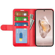 OnePlus 12R Hoesje - MobyDefend Wallet Book Case (Sluiting Achterkant) - Rood
