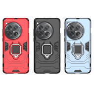 OnePlus 12 Hoesje - MobyDefend Dubbelgelaagde Pantsercase Met Standaard - Rood