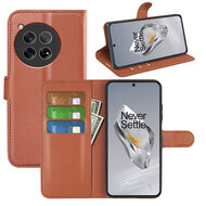 OnePlus 12 Hoesje - MobyDefend Kunstleren Wallet Book Case (Sluiting Voorkant) - Bruin