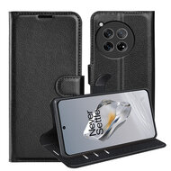 OnePlus 12 Hoesje - MobyDefend Kunstleren Wallet Book Case (Sluiting Voorkant) - Zwart