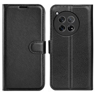 OnePlus 12 Hoesje - MobyDefend Kunstleren Wallet Book Case (Sluiting Voorkant) - Zwart