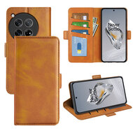 OnePlus 12 Hoesje - MobyDefend Luxe Wallet Book Case (Sluiting Zijkant) - Lichtbruin