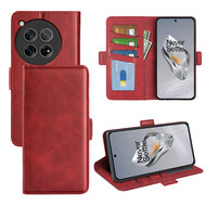 OnePlus 12 Hoesje - MobyDefend Luxe Wallet Book Case (Sluiting Zijkant) - Rood