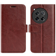 OnePlus 12 Hoesje - MobyDefend Wallet Book Case (Sluiting Achterkant) - Bruin