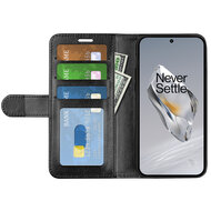 OnePlus 12 Hoesje - MobyDefend Wallet Book Case (Sluiting Achterkant) - Zwart