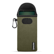 Hoesje voor Sony Xperia 1 VI - MobyDefend Neopreen Pouch Met Karabijnhaak - Insteekhoesje - Riemlus Hoesje - Groen