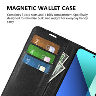 Xiaomi Redmi Note 13 4G Hoesje - MobyDefend Kunstleren Wallet Book Case (Sluiting Voorkant) - Zwart