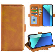 Xiaomi Redmi Note 13 4G Hoesje - MobyDefend Luxe Wallet Book Case (Sluiting Zijkant) - Lichtbruin