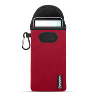 Hoesje voor Sony Xperia 10 VI - MobyDefend Neopreen Pouch Met Karabijnhaak - Insteekhoesje - Riemlus Hoesje - Rood