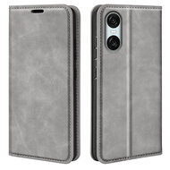 Sony Xperia 10 VI Hoesje - Luxe Wallet Bookcase (Magnetische Sluiting) - Grijs