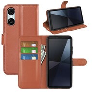Sony Xperia 10 VI Hoesje - MobyDefend Kunstleren Wallet Book Case (Sluiting Voorkant) - Bruin