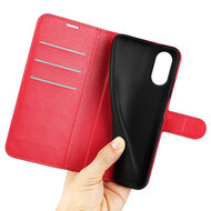 Sony Xperia 10 VI Hoesje - MobyDefend Kunstleren Wallet Book Case (Sluiting Voorkant) - Rood