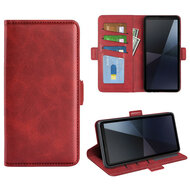 Sony Xperia 10 VI Hoesje - MobyDefend Luxe Wallet Book Case (Sluiting Zijkant) - Rood