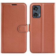 Motorola Edge 50 Fusion Hoesje - MobyDefend Kunstleren Wallet Book Case (Sluiting Voorkant) - Bruin