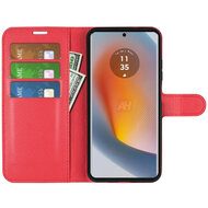 Motorola Edge 50 Fusion Hoesje - MobyDefend Kunstleren Wallet Book Case (Sluiting Voorkant) - Rood