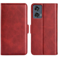 Motorola Edge 50 Fusion Hoesje - MobyDefend Luxe Wallet Book Case (Sluiting Zijkant) - Rood