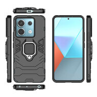 Xiaomi Redmi Note 13 Pro 5G Hoesje - MobyDefend Dubbelgelaagde Pantsercase Met Standaard - Rood