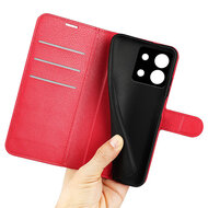 Xiaomi Redmi Note 13 Pro 5G Hoesje - MobyDefend Kunstleren Wallet Book Case (Sluiting Voorkant) - Rood