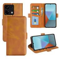 Xiaomi Redmi Note 13 Pro 5G Hoesje - MobyDefend Luxe Wallet Book Case (Sluiting Zijkant) - Lichtbruin