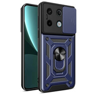 Xiaomi Redmi Note 13 Pro 5G Hoesje - MobyDefend Pantsercase Met Draaibare Ring - Blauw