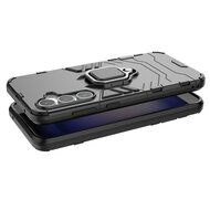 Samsung Galaxy S23 FE Hoesje - MobyDefend Dubbelgelaagde Pantsercase Met Standaard - Blauw