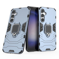 Samsung Galaxy S23 FE Hoesje - MobyDefend Dubbelgelaagde Pantsercase Met Standaard - Blauw