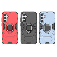 Samsung Galaxy S23 FE Hoesje - MobyDefend Dubbelgelaagde Pantsercase Met Standaard - Zwart