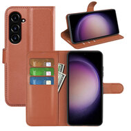 Samsung Galaxy S23 FE Hoesje - MobyDefend Kunstleren Wallet Book Case (Sluiting Voorkant) - Bruin