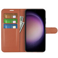 Samsung Galaxy S23 FE Hoesje - MobyDefend Kunstleren Wallet Book Case (Sluiting Voorkant) - Bruin