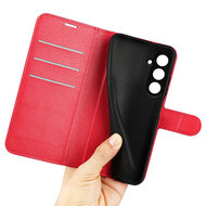 Samsung Galaxy S23 FE Hoesje - MobyDefend Kunstleren Wallet Book Case (Sluiting Voorkant) - Rood